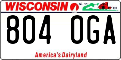 WI license plate 804OGA