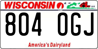 WI license plate 804OGJ