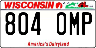 WI license plate 804OMP
