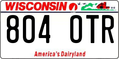 WI license plate 804OTR