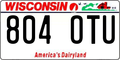 WI license plate 804OTU