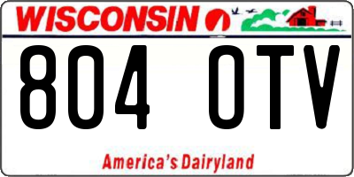 WI license plate 804OTV