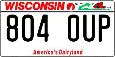 WI license plate 804OUP