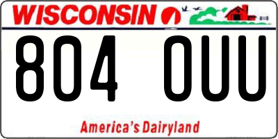 WI license plate 804OUU