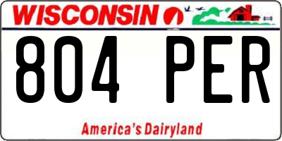 WI license plate 804PER
