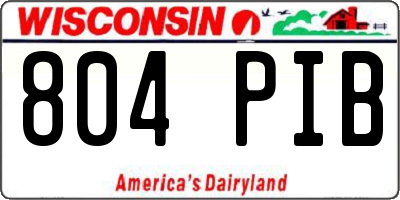 WI license plate 804PIB