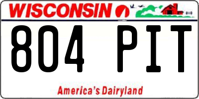 WI license plate 804PIT