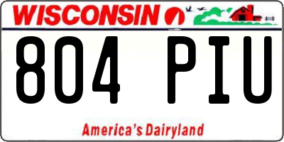 WI license plate 804PIU