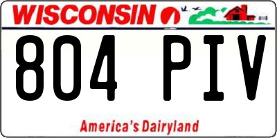 WI license plate 804PIV