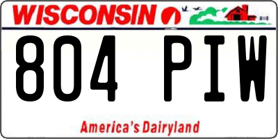 WI license plate 804PIW