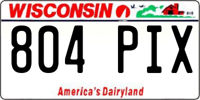WI license plate 804PIX