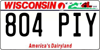 WI license plate 804PIY