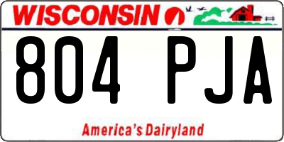 WI license plate 804PJA