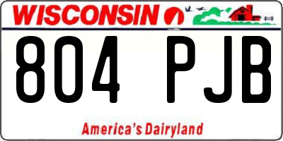 WI license plate 804PJB