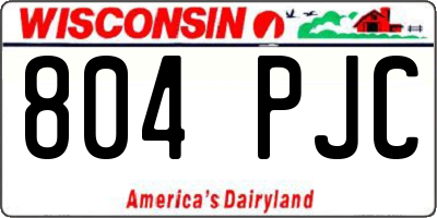 WI license plate 804PJC