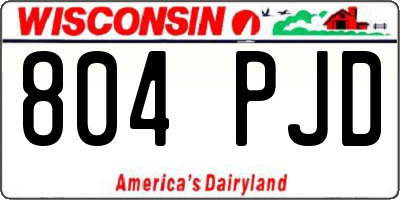 WI license plate 804PJD