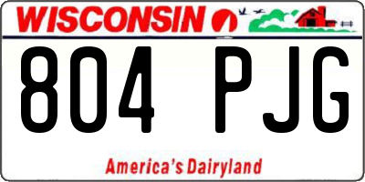 WI license plate 804PJG
