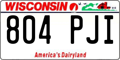 WI license plate 804PJI