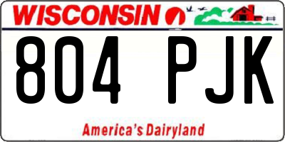 WI license plate 804PJK