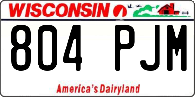 WI license plate 804PJM