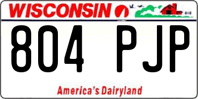 WI license plate 804PJP