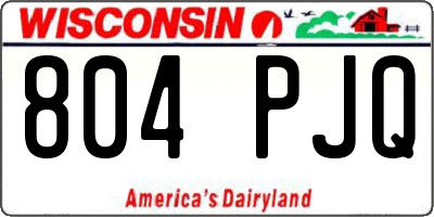 WI license plate 804PJQ