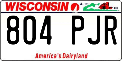 WI license plate 804PJR