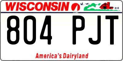 WI license plate 804PJT