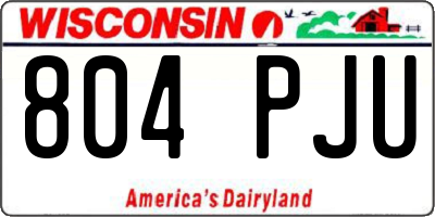 WI license plate 804PJU
