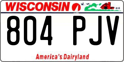 WI license plate 804PJV