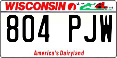 WI license plate 804PJW