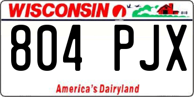 WI license plate 804PJX