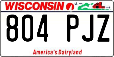 WI license plate 804PJZ