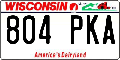 WI license plate 804PKA