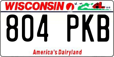 WI license plate 804PKB