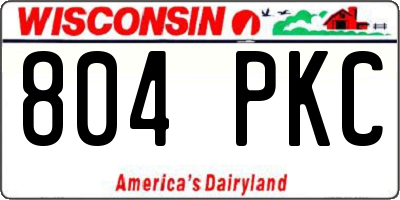 WI license plate 804PKC