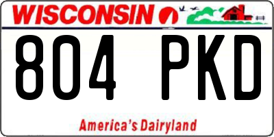 WI license plate 804PKD