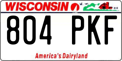 WI license plate 804PKF