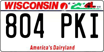 WI license plate 804PKI