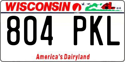 WI license plate 804PKL
