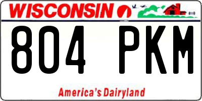 WI license plate 804PKM