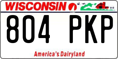 WI license plate 804PKP