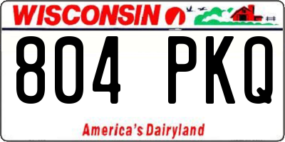 WI license plate 804PKQ