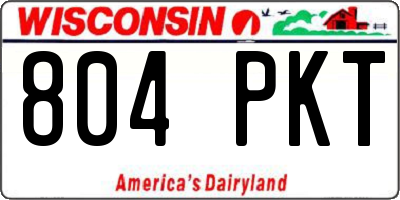 WI license plate 804PKT