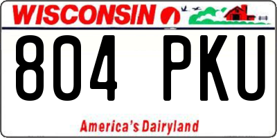 WI license plate 804PKU