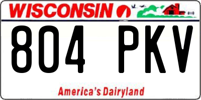 WI license plate 804PKV