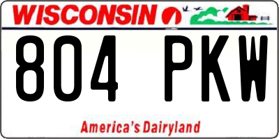 WI license plate 804PKW