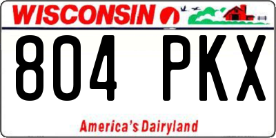 WI license plate 804PKX
