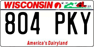 WI license plate 804PKY