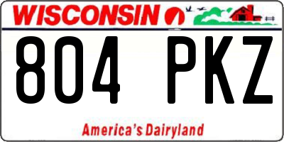 WI license plate 804PKZ